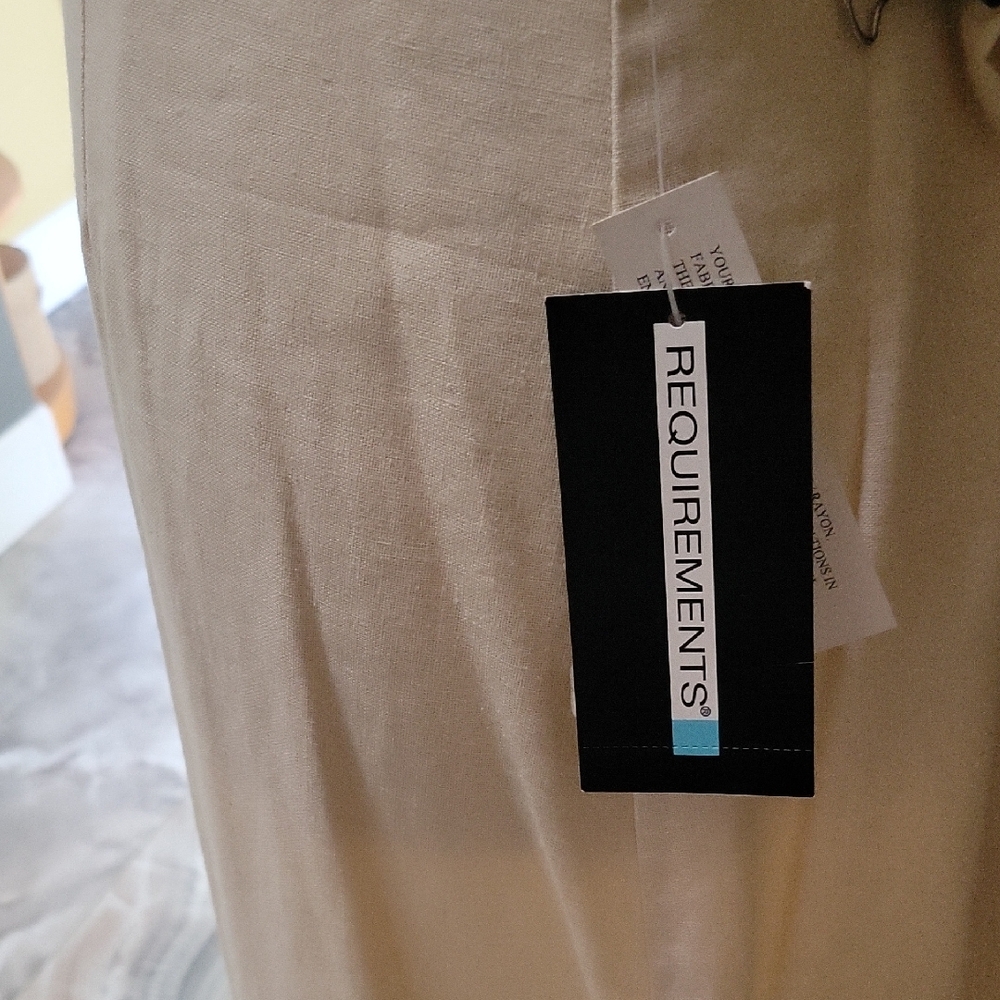 Requirements Linen Flare Skirt with Embroidery and Scalloped Hem Detail - Picture 3 of 8